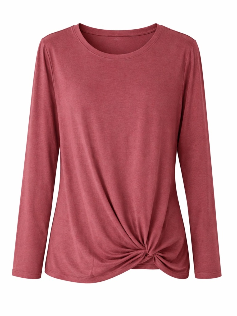 LOFT Outlet Rosewood Crew Neck Long Sleeve Twist Front Detail / Athleisure